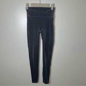 Spanx Ready To Wow Velvet Gray Silver Leggings High Rise Tummy Shaping Small